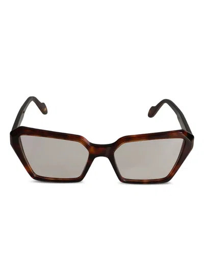 Kador Kamila Geometric-frame Glasses In Brown