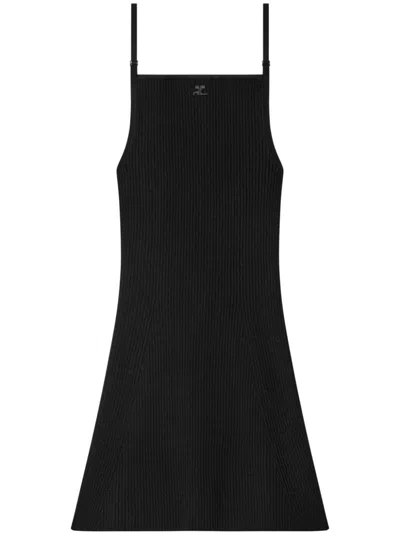 Courrèges Courregès Logo Mini Dress In Black