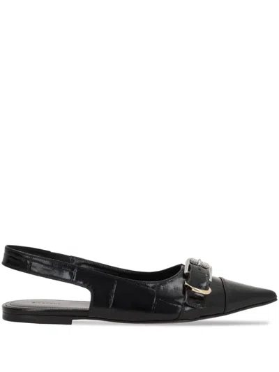 Givenchy Women Voyou Leather Slingback Flats In Black
