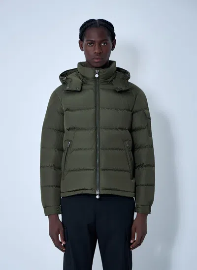 Moncler Men Baudinet Down Jacket With Logo Patch In Green