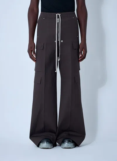 Rick Owens Cargo Wide-leg Trousers Drawstrings In Brown