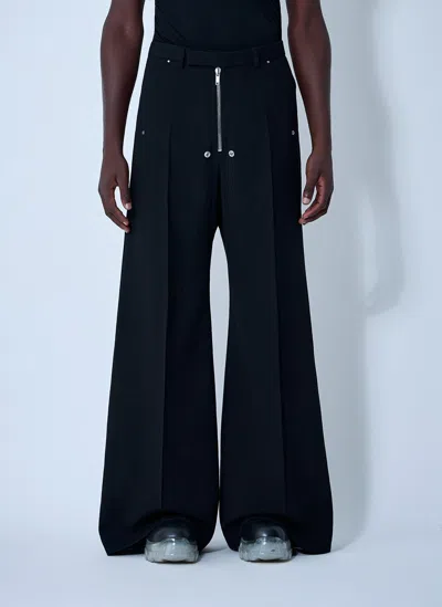 Rick Owens Black Concordians Tailored Wide Belas Trousers In Black