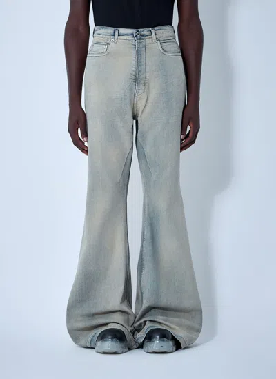 Rick Owens Drkshdw Bolan Flared Jeans With A Faded Effect In Blue
