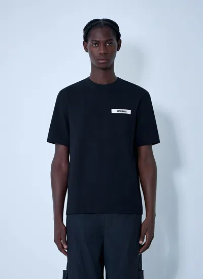 Jacquemus Logo-patch Cotton T-shirt In Black