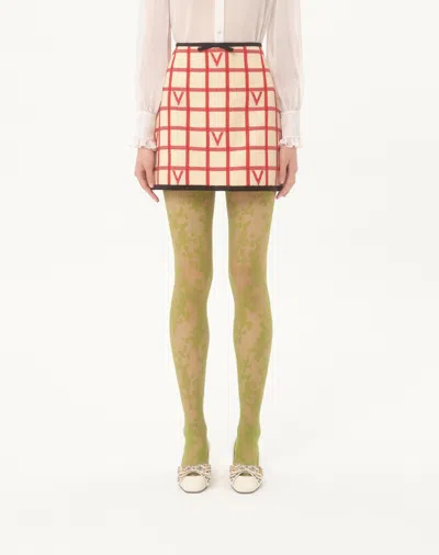 Valentino Midi Skirt With Button Accents And High Waist In Brown