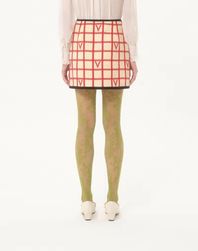 Valentino Midi Skirt With Button Accents And High Waist In Brown