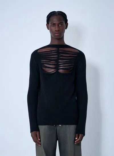 Rick Owens 'worn-out Ls Top' Knitwear In Black