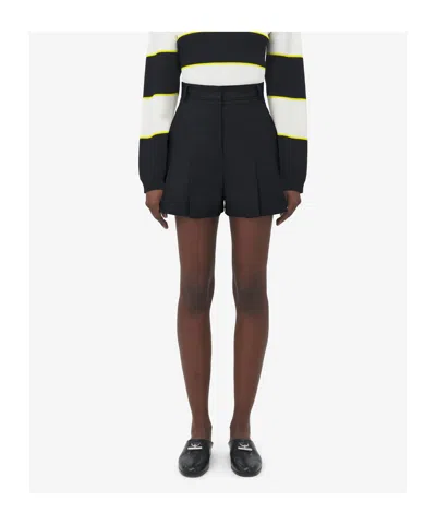 Alexander Mcqueen Pleated Tailored Shorts In Black
