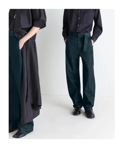 Lemaire Adjustable-strap Jeans In Blue