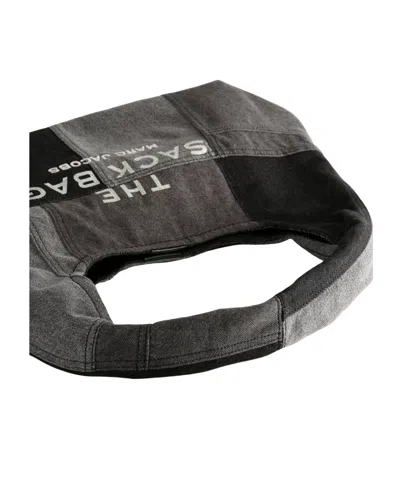 Marc Jacobs Patchwork Cotton Shoulder Bag With Top Handle In Black
