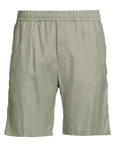 Windsor . Man Shorts & Bermuda Shorts Sage Green Size 40 Linen, Lyocell, Elastane In Green