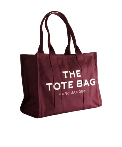 Marc Jacobs The Large Tote Tote In Bordeaux Cotton In Purple