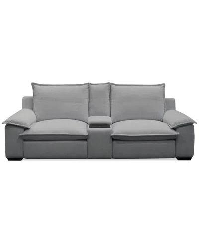 Macy's Borsi 3-pc. Sofa Sectional With 2 Power Recliners & 1 Console In Gray