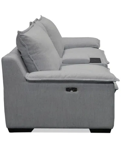 Macy's Borsi 3-pc. Sofa Sectional With 2 Power Recliners & 1 Console In Gray
