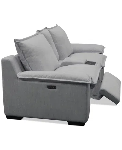 Macy's Borsi 3-pc. Sofa Sectional With 2 Power Recliners & 1 Console In Gray