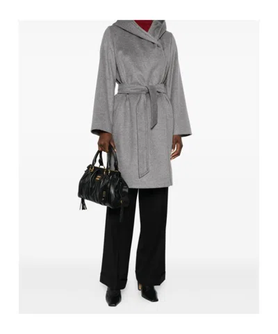 Max Mara Long-sleeved Coat In Gray