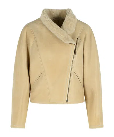 Isabel Marant Women Ecru Lamb Shearling Blondine Jacket In Multi