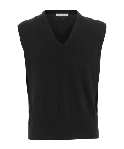 The Row Sleeveless Knitted Vest In Black