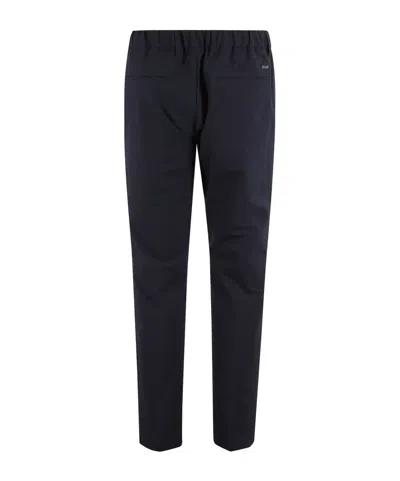 Herno Logo-plaque Button-fastening Tapered Trousers In Black