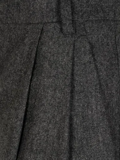 Emporio Armani Trousers Checked Wool Pleated Front In Gray