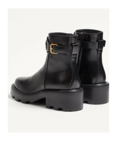 Valentino Garavani Vlogo Signature Ankle Boot In Calfskin 55mm Woman Black 40.5