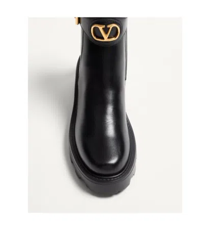 Valentino Garavani Vlogo Signature Ankle Boot In Calfskin 55mm Woman Black 40.5