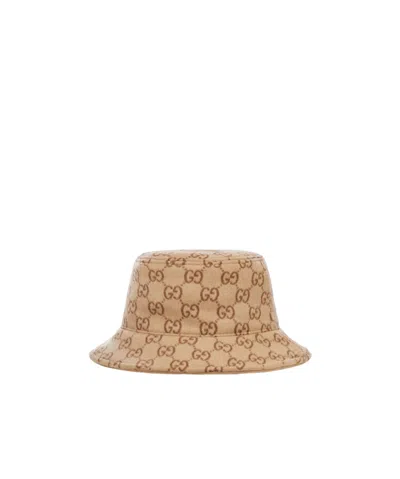 Gucci Gg Jacquard Wool Bob Hat In Brown