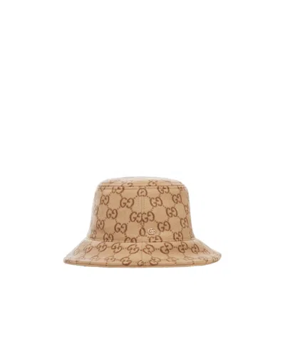 Gucci Gg Jacquard Wool Bob Hat In Brown