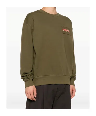 Marni Logo-print Sweatshirt In Green