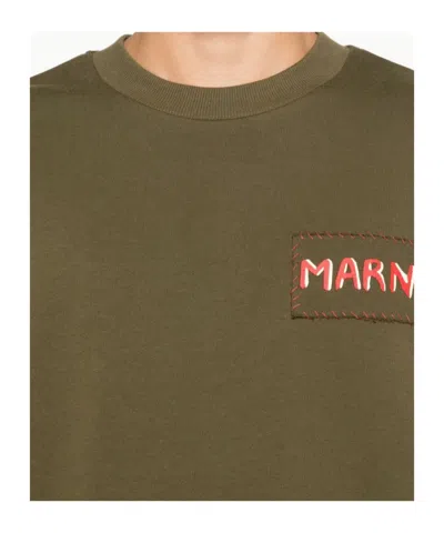 Marni Logo-print Sweatshirt In Green