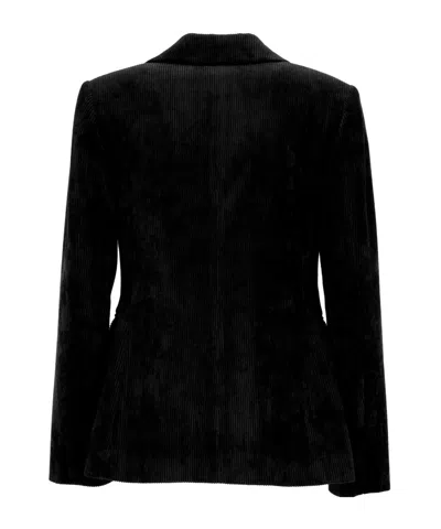 D Exterior Double-breasted Suit Jacket In Black