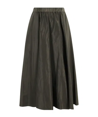 Aspesi Expanded Midi Skirt With Elastic Waistband In Green