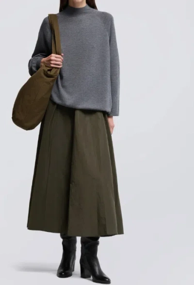 Aspesi Expanded Midi Skirt With Elastic Waistband In Green