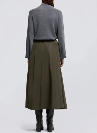 Aspesi Expanded Midi Skirt With Elastic Waistband In Green