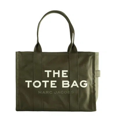 Marc Jacobs Large Rectangular Canvas Tote Bag In Green