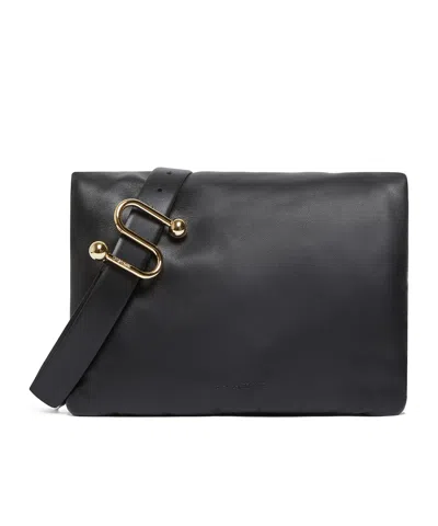 Sportmax Padded Nappa-leather Envelope Bag In Black