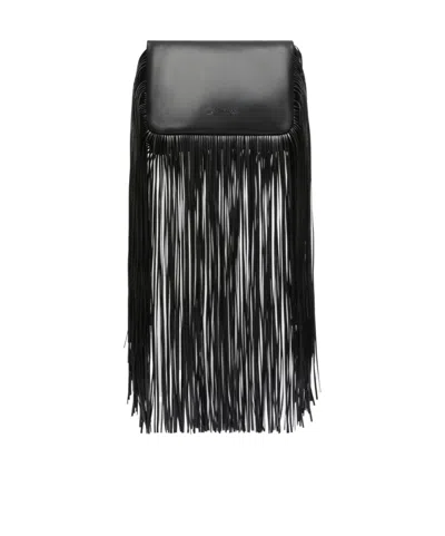 Sportmax Mini Soffy Bag In Nappa With Fringes In Black