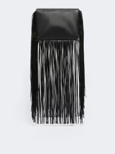 Sportmax Mini Soffy Bag In Nappa With Fringes In Black
