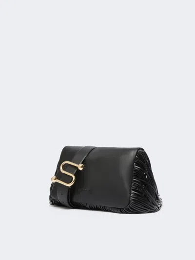 Sportmax Mini Soffy Bag In Nappa With Fringes In Black