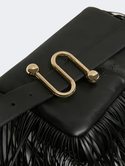 Sportmax Mini Soffy Bag In Nappa With Fringes In Black