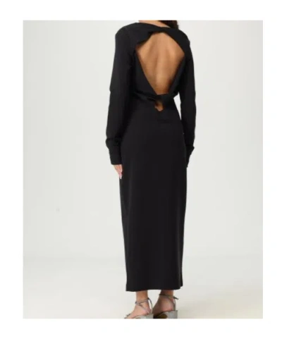 Emporio Armani Midi Dress Featuring Knot Detail And Open Design In Black
