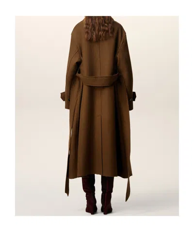 Ami Alexandre Mattiussi Ami Paris Wool Coat In Brown