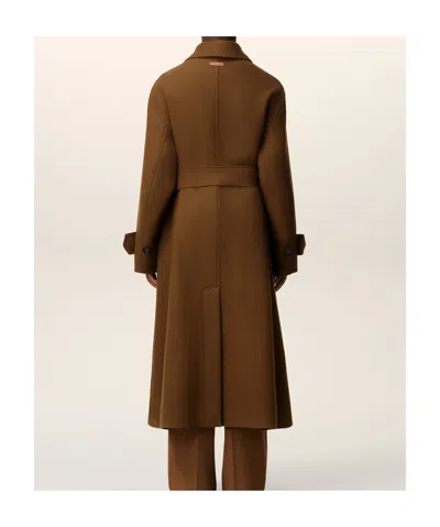 Ami Alexandre Mattiussi Ami Paris Wool Coat In Brown