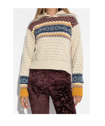 Etro Patterned Hooded Sweater In Neutral