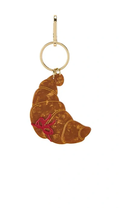 Solar Eclipse Hand Painted Bow Croissant Key Chain Bag Charm