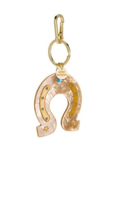 Solar Eclipse Hand Painted Lucky Horseshoe Key Chain Bag Charm
