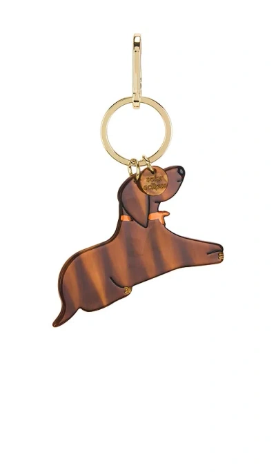 Solar Eclipse Hand-painted Bag Charm In Brown