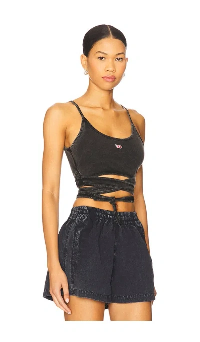 Diesel Womens 02a T-leya-tail Wrap-around Cotton-jersey Top In Black