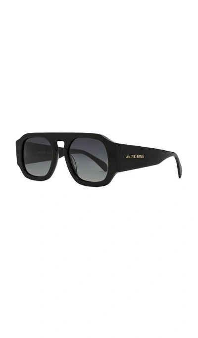 Anine Bing Preston Angular-frame Sunglasses In Black