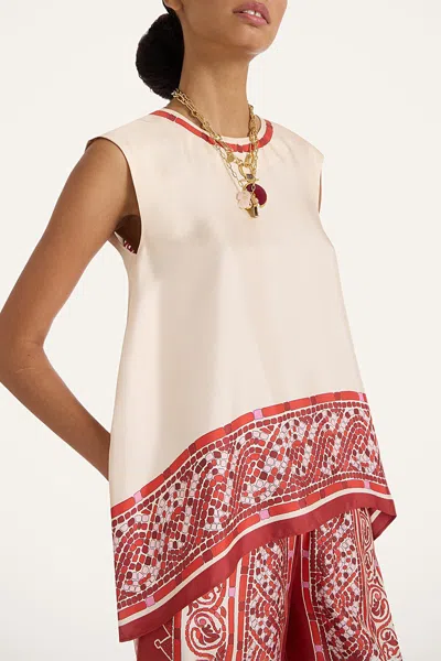 La Doublej La Double J San Carlo Printed Silk-twill Top In Burgundy